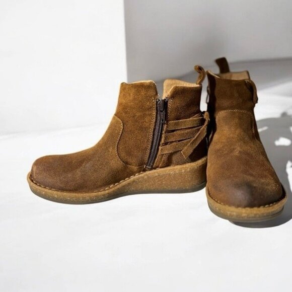 🌻NEW w.box Born "Varas" Brown Glazed Ginger Ankle Boots Size 6 - Picture 5 of 11
